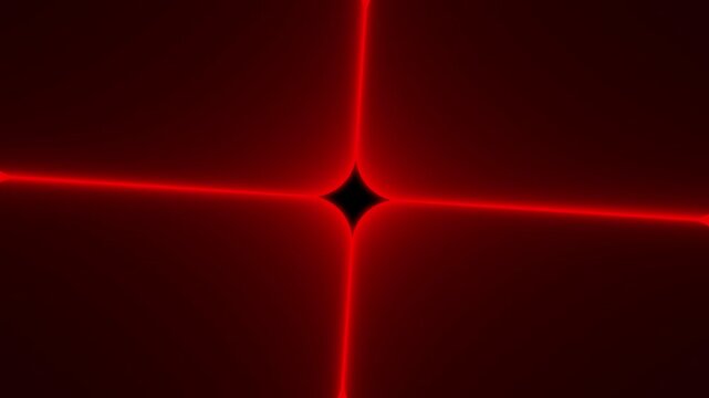 Abstract red glowing cross light with dark center futuristic energy background seamless motion loop