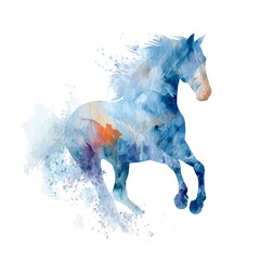 Vaulting Horse, watercolor drawing vector, isolated on a white background. © F-ART