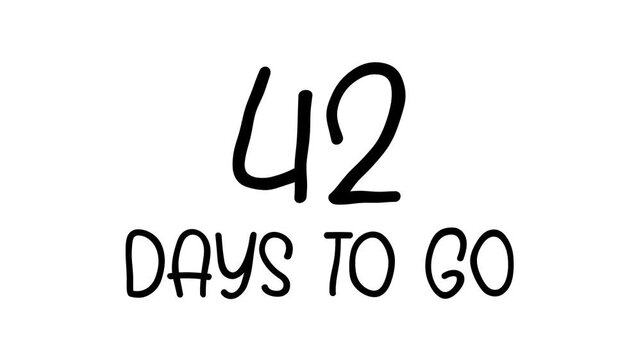42 days to go Hand Drawn Scribble Text Effect