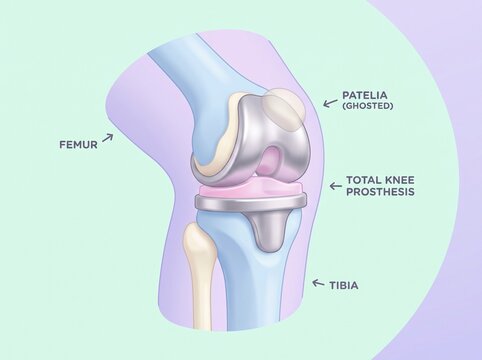 Total Knee Prosthesis Implant Diagram
