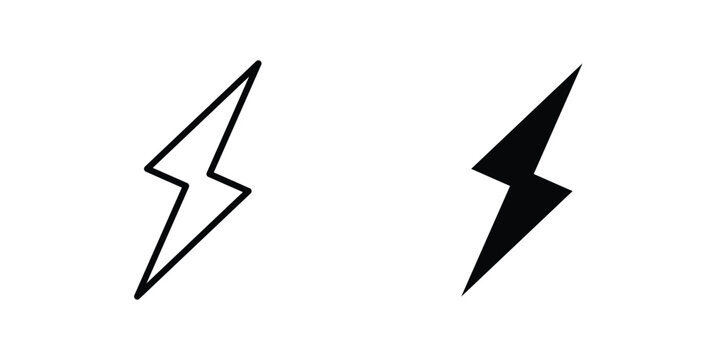 Flash icon outline artwork set