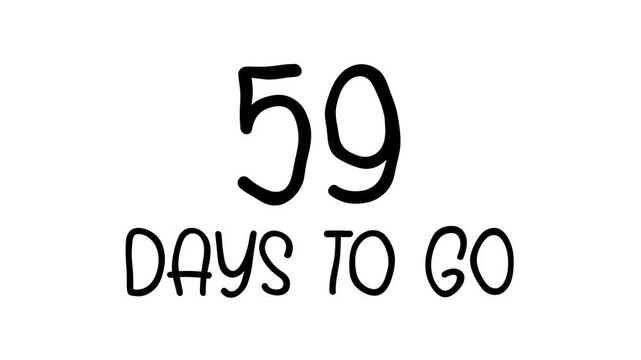 59 days to go Hand Drawn Scribble Text Effect