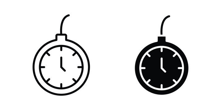 Time bomb icon outline artwork set