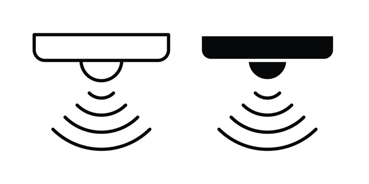pir sensor icon outline artwork set