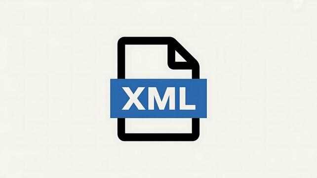 Xml file document icon on blue ribbon