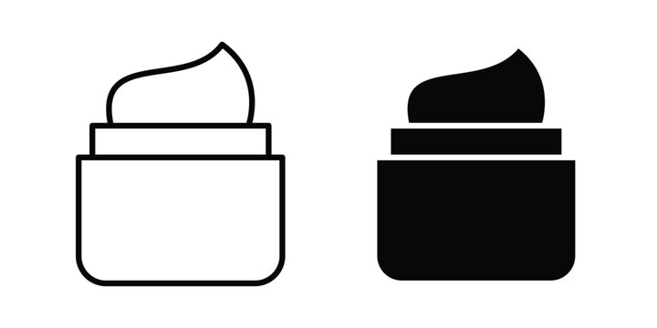 Body cream icon outline artwork set