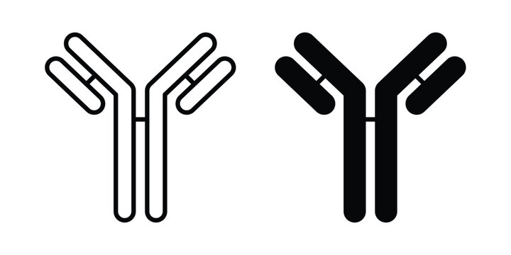 Antibody icon outline artwork set