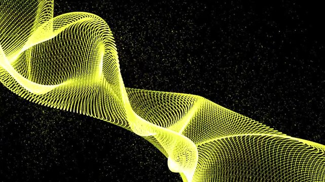 Abstract Digital Technology Wave Background Featuring Flowing Particle Dots, Trapcode Form Style Animation, Futuristic Mesh Surface, Seamless Loop, 4K Motion Graphics in After Effects on Black screen
