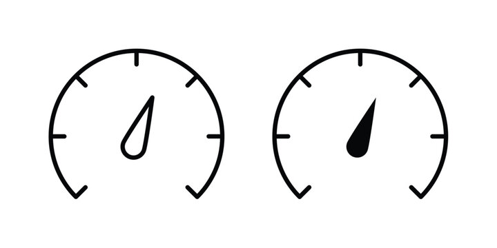 Speedometer icon outline artwork set