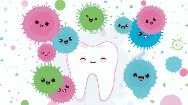 bacteria shapes around tooth