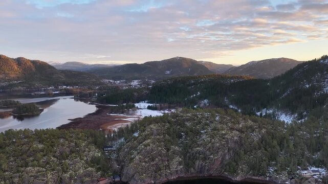 Norway Bangsund Namsen Fjorden Sm&aring;b&aring;thavn Fjalbotnet Kj&oslash;ls&oslash;ya Island Tr&oslash;ndelag 4K Aerial Drone
