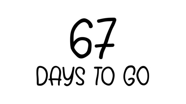 67 days to go Hand Drawn Scribble Text Effect