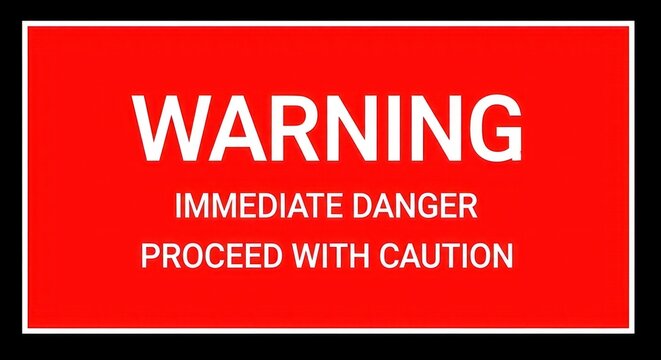 Red Warning Sign with Text