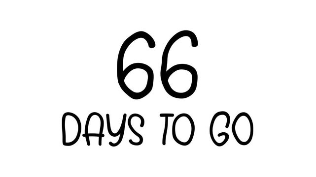 66 days to go Hand Drawn Scribble Text Effect