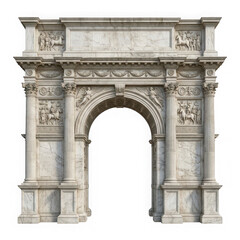 Fototapeta premium Classical roman style triumphal arch with architecture triumphal monument historical building as isolated object