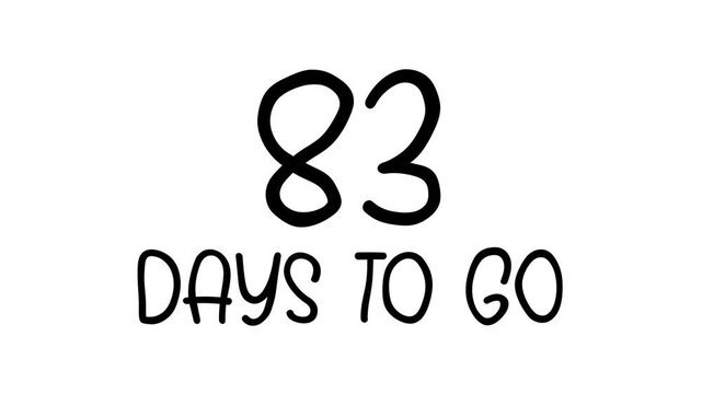 83 days to go Hand Drawn Scribble Text Effect