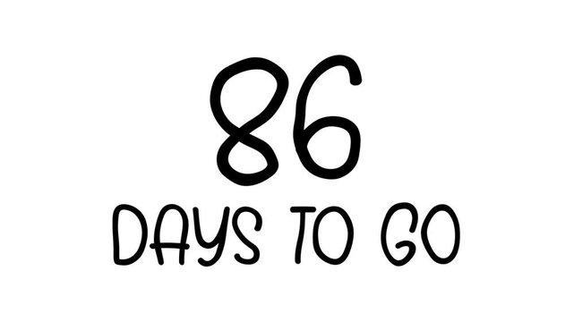86 days to go Hand Drawn Scribble Text Effect