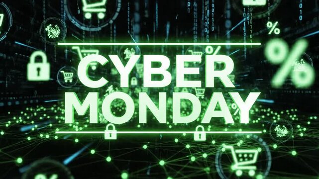 Cybersecurity digital network with binary code and padlocks