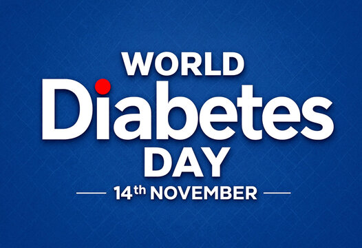 World diabetes day awareness campaign graphic design with date for health promotion events
