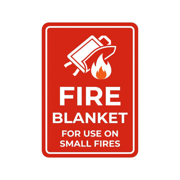 Fire blanket sign provides clear instructions for emergency use on small flames to ensure workplace safety and compliance.