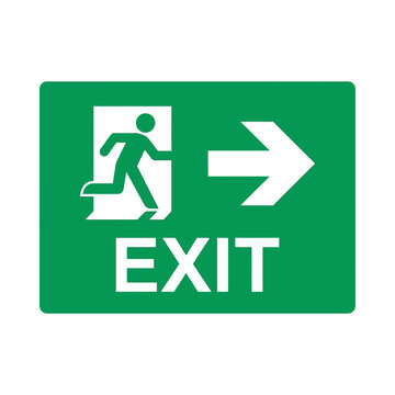 Exit sign provides clear visual direction for building occupants during an emergency evacuation event.