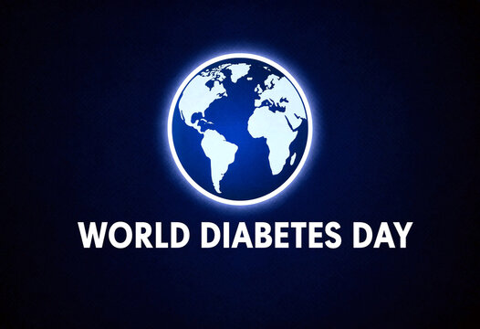 World diabetes day awareness concept with glowing globe illustration highlighting global health campaign