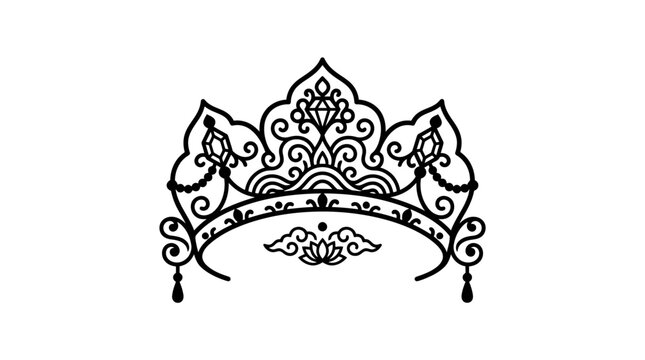 Elegant royal tiara crown icon vector