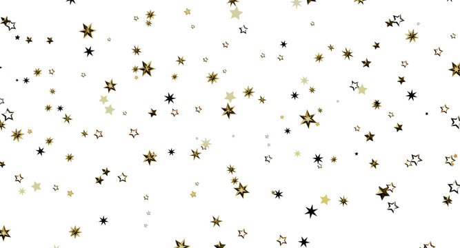 Elegant gold stars confetti, perfect for celebrations, party backgrounds, and festive designs. Use for Christmas and oth