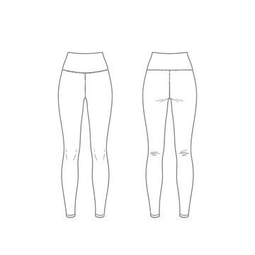 Leggings Fashion Flat Sketch