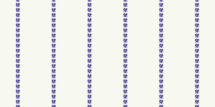 Royal Navy Blue Paisley Stripe Seamless Vector Pattern Background Elegant Vertical Ornamental Border Design Tile