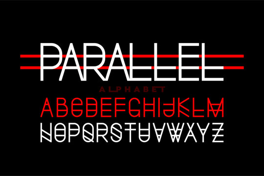 Parallel Thin Line Font | Modern Vector Lettering Illustration