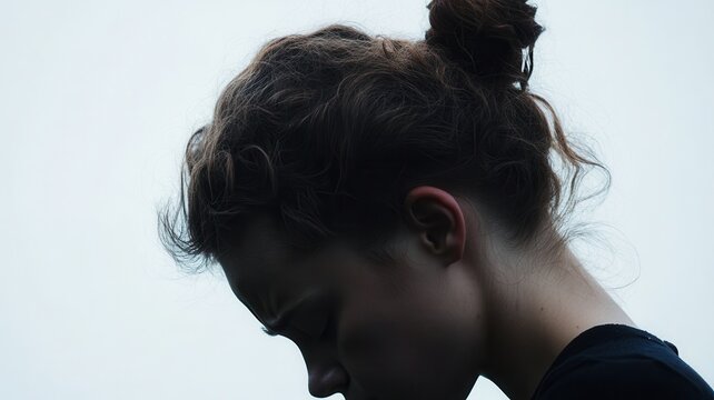 Woman's profile double exposure merging with blooming flower and abstract natural growth landscape symbolizing inner