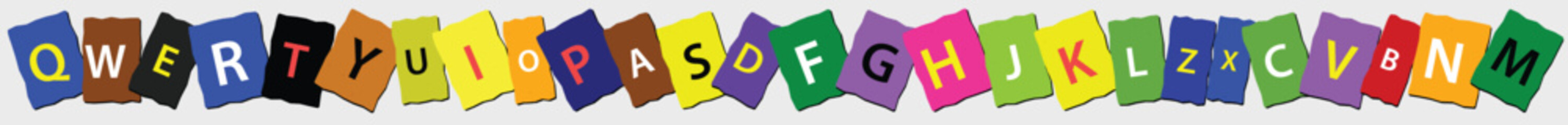 Colorful alphabet letters on paper cards, vibrant school typography banner, creative rainbow font set for education and kids projects © newez