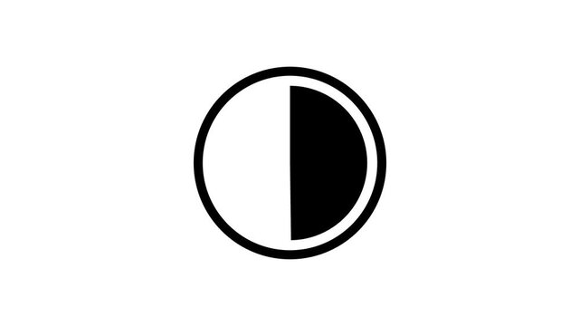 Circular loading progress bar animation filling up in pie chart style on white background. Minimalist motion graphics for UI UX web interface concept.