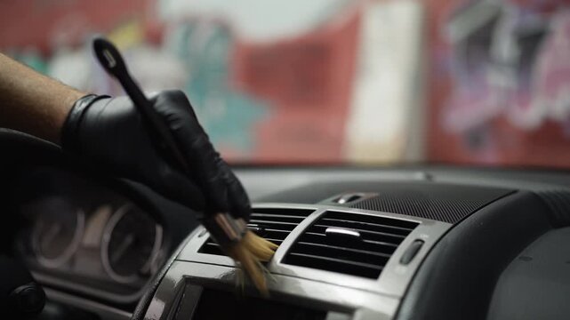 Car care service providing meticulous interior detailing for modern vehicle, demonstrating expert automotive cleaning, premium maintenance and high quality workmanship for spotless interior