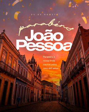 Parab&eacute;ns Jo&atilde;o Pessoa 441 anos Anivers&aacute;rio da Cidade Social Media post