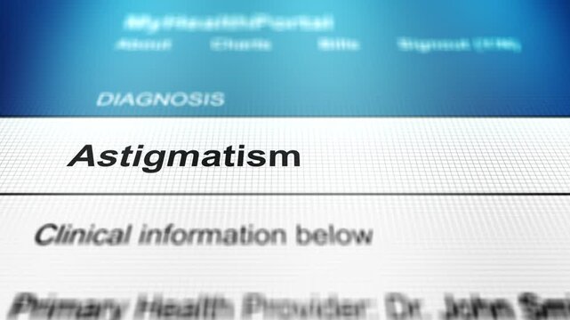 Generic Health Portal with Optometry or Eye issue - Astigmatism