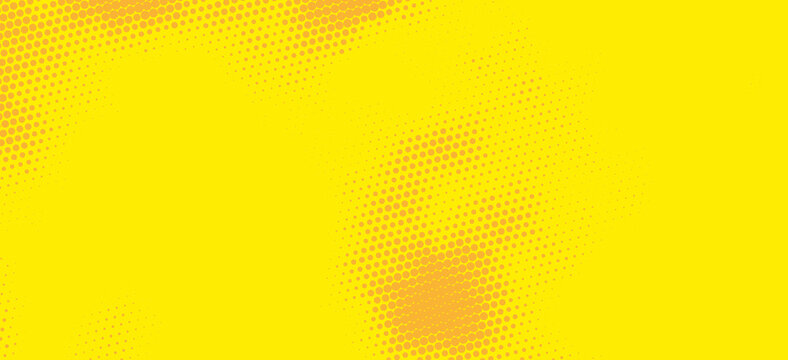 Futuristic yellow orange halftone pattern with gradient dots and abstract circles. Modern vector background ideal for technology, gaming, digital interfaces, posters and web design.