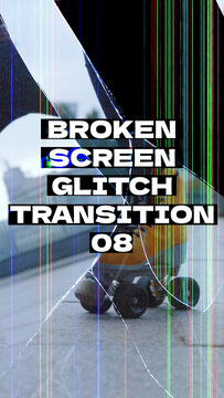 Broken Screen Glitch Transition - Vertical Version 08