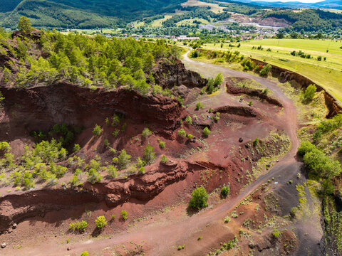 Aerial View of Racos Volcano in Romania