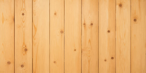 Fototapeta premium Wood Grain Texture: A close-up, full-frame view of light brown wooden planks, showcasing natural grain patterns and knots, perfect for a rustic or natural design element.