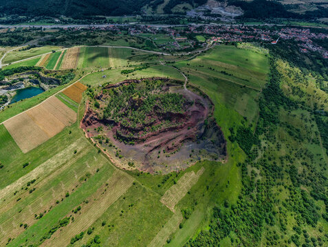Aerial View of Racos Volcano in Romania
