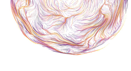 Visually striking abstract pattern of flowing lines in vibrant purple and orange hues. © vegefox.com