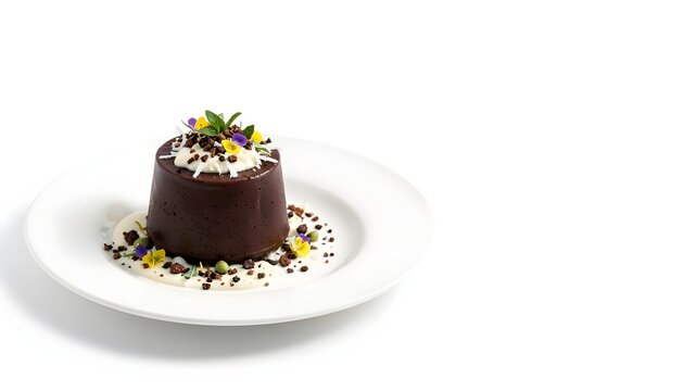 Black sapote gourmet chocolate pudding premium commercial food photography