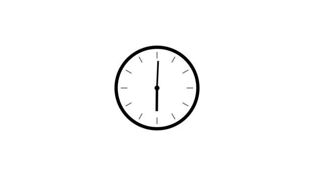 Minimalist analog clock icon with black hands on white background