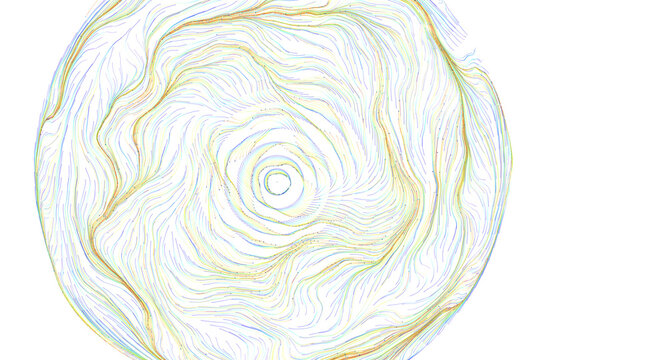 Dynamic abstract background with swirling lines and dots forming a circular pattern