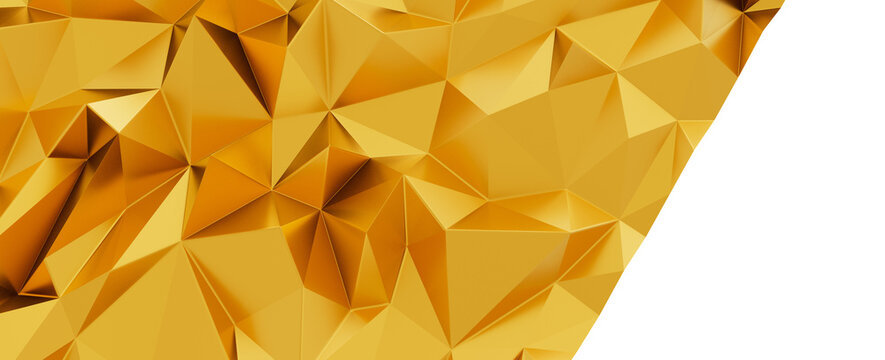 Luxurious abstract golden geometric background texture with sharp edges and reflections
