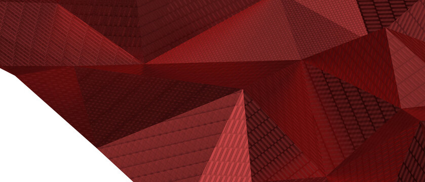 Detailed dark red abstract background with geometric shapes and sharp lines.