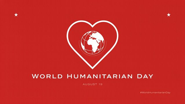 World humanitarian day vector with heart and globe