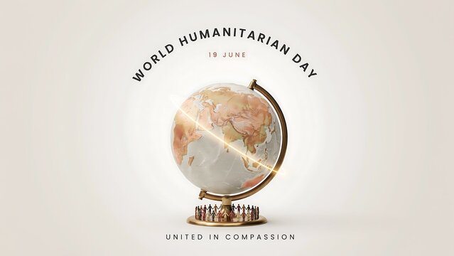 World humanitarian day vintage globe illustration